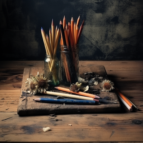 Pencils on Kitchen Board