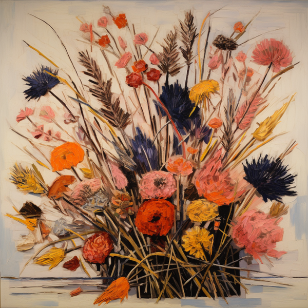 Box of dried flowers