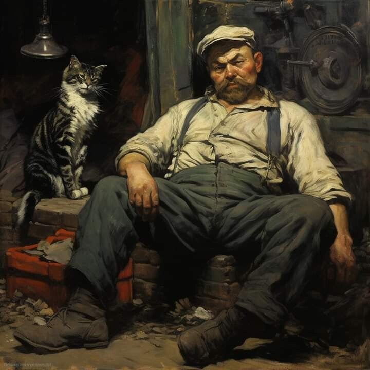 Man with Cat