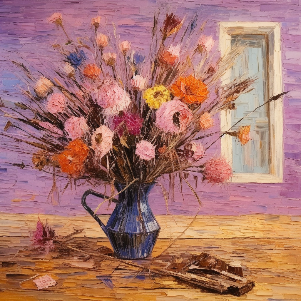 Pink Flowers with Purple background