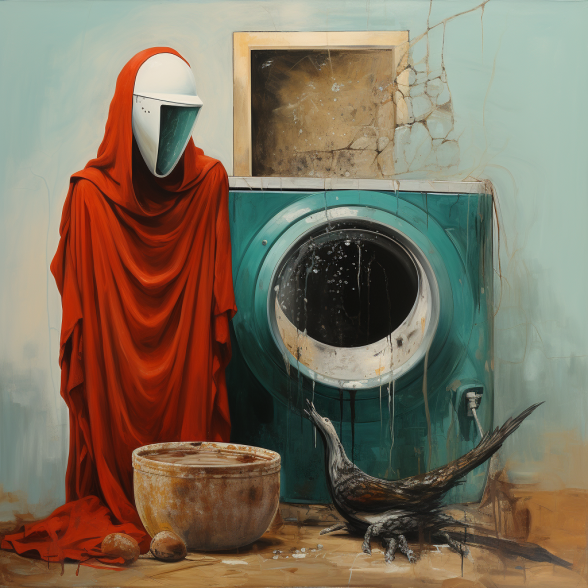 Surreal with wooden bird