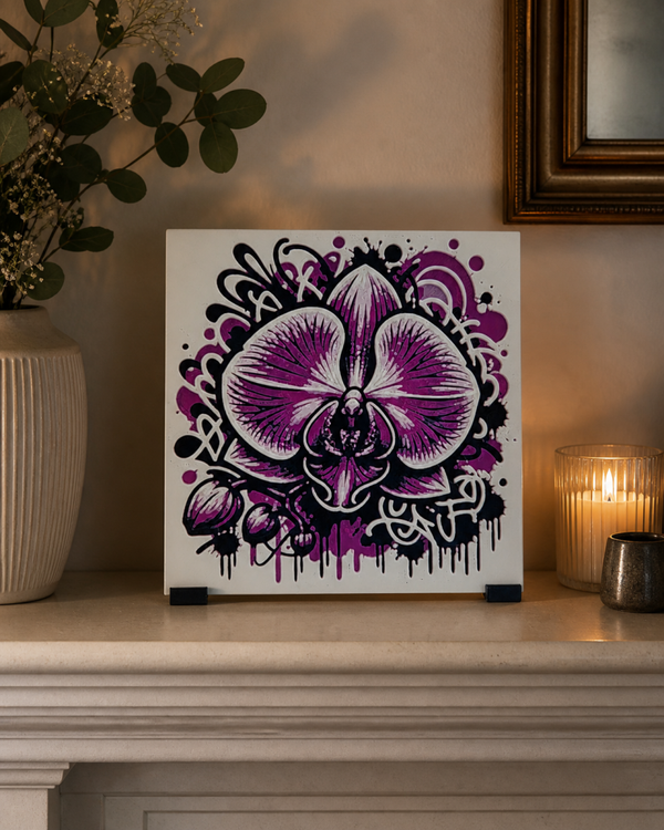 Graffiti Orchid - 2D Textured Art Print