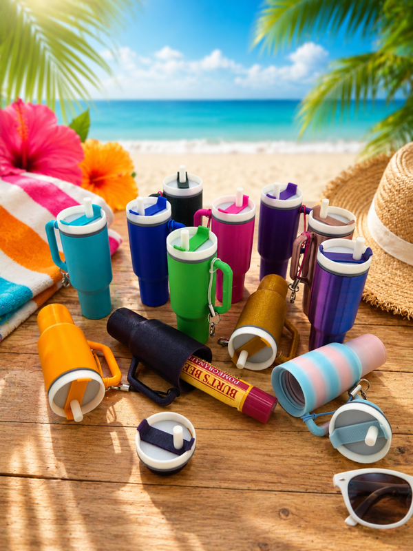 Mini Tumble Chapstick Holder Keychain