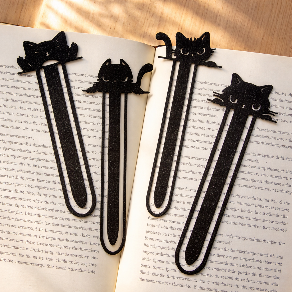 Black Cat Bookmarks - Set of 4