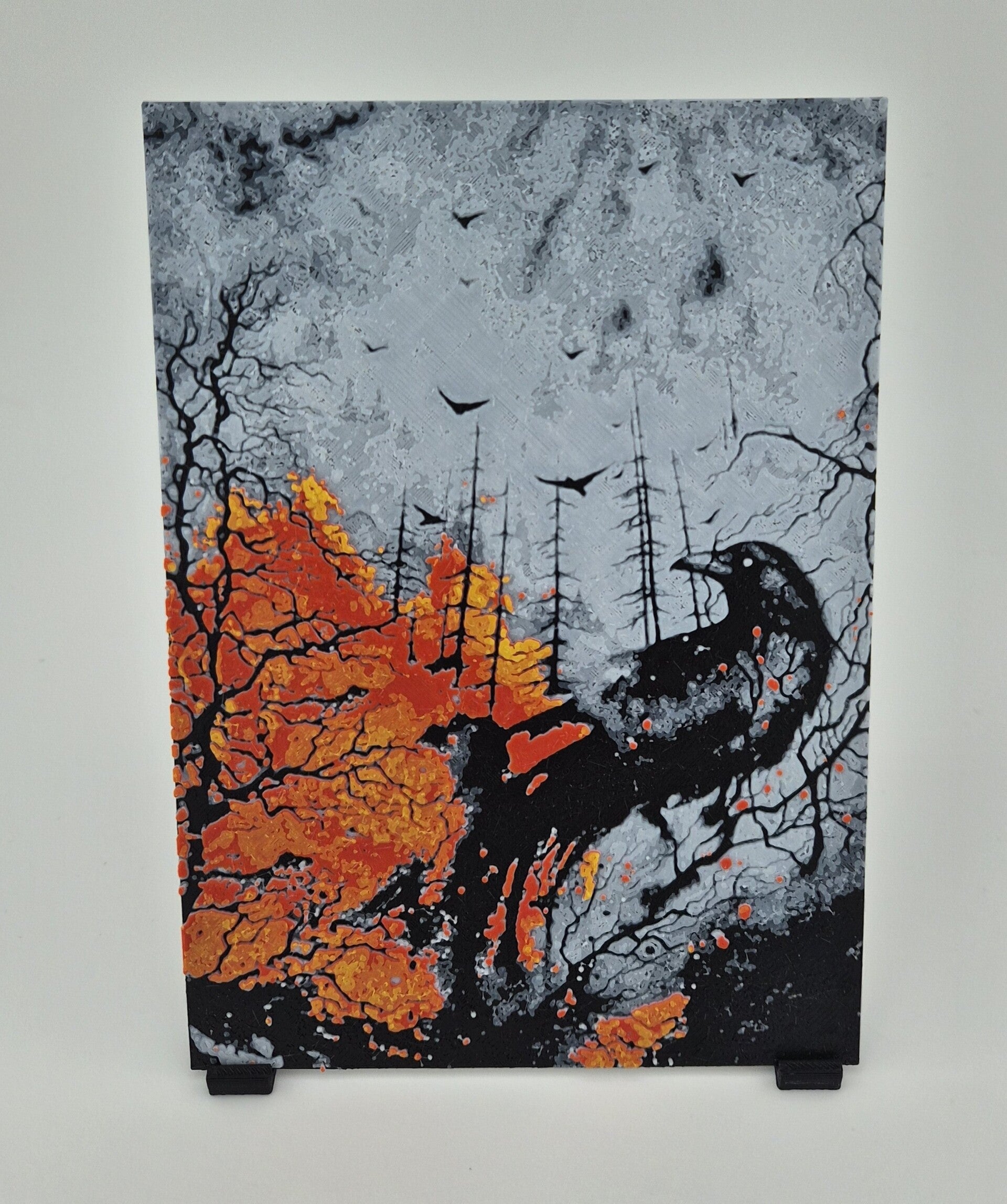 Fire Raven - 2D Textured Art Print