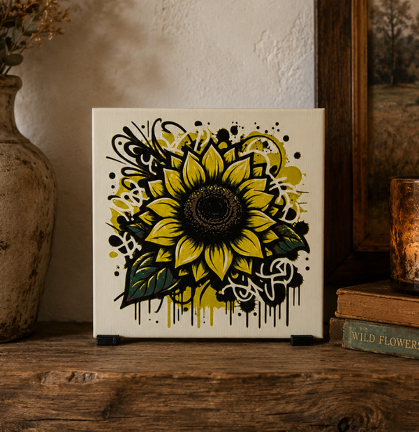 Graffiti Sunflower - 2D Textured Art Print