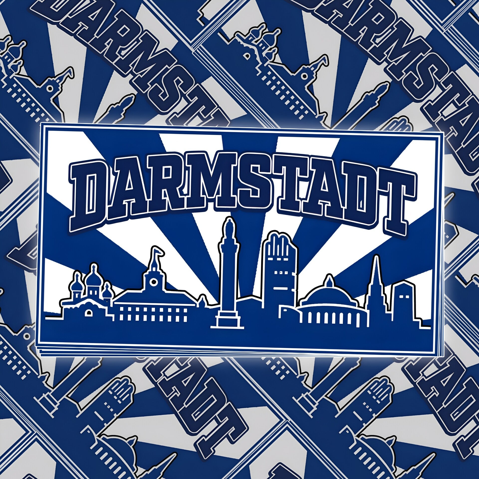 50 Darmstadt Aufkleber Silhouette 9cm x 5cm