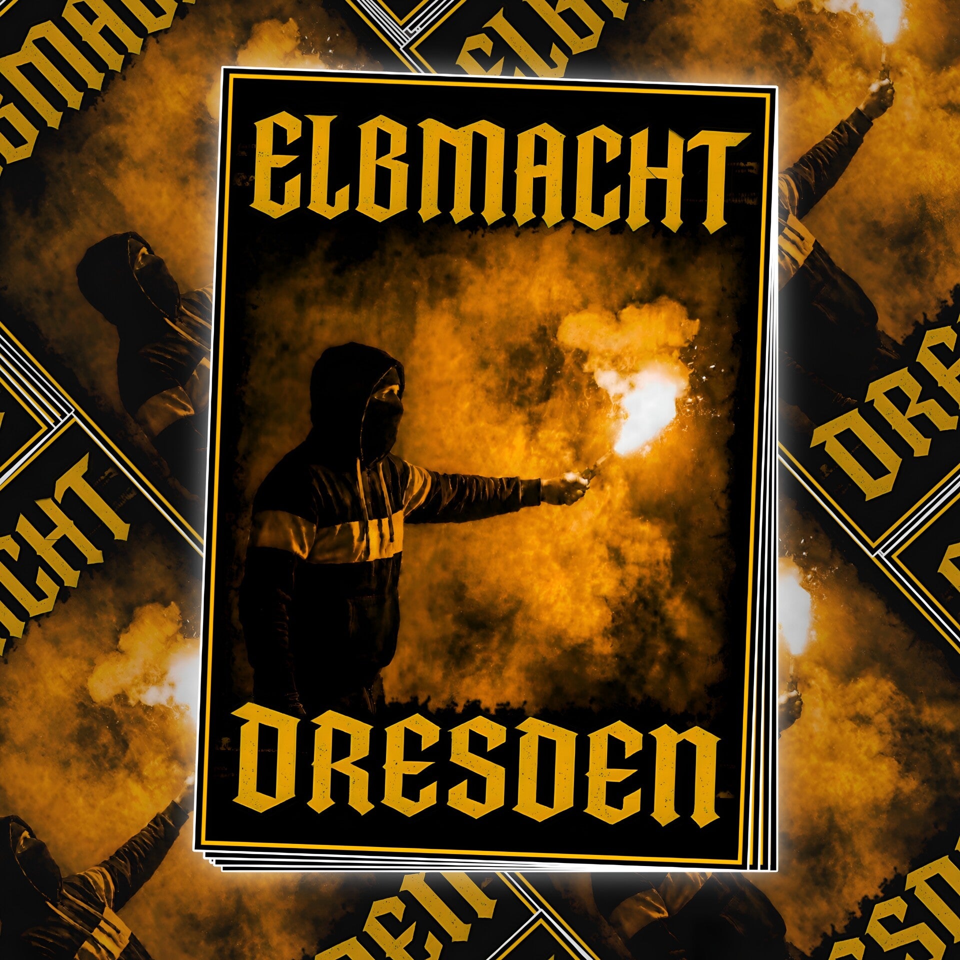 50 Elbmacht Dresden Aufkleber 7,4cm x 10,5cm
