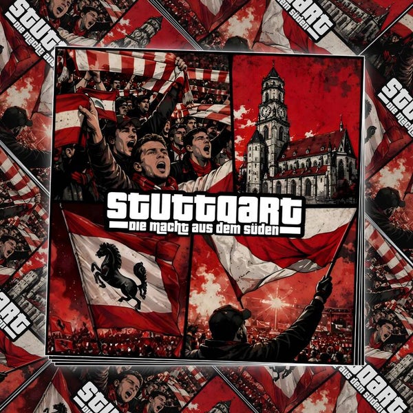 50 Stuttgart - Die Macht aus dem Süden Sticker 7,4cm x 7,4cm