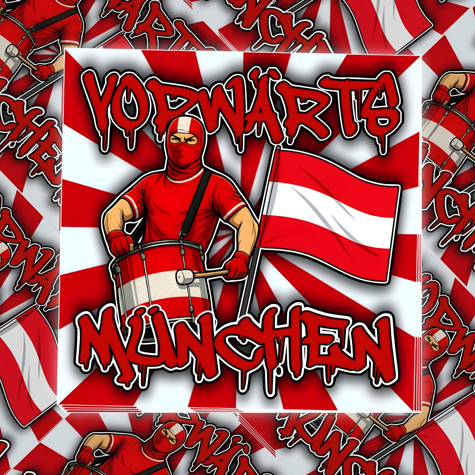 50 Vorwärts München Aufkleber 7,4cm x 7,4cm