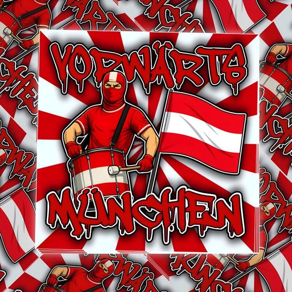 50 Vorwärts München Aufkleber 7,4cm x 7,4cm