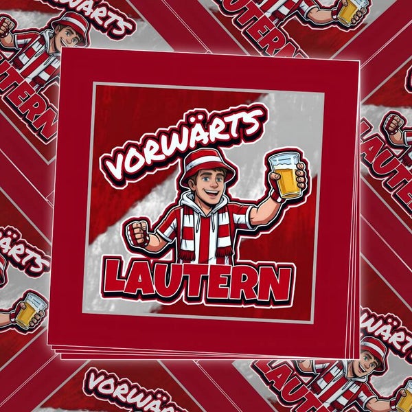 50 Vorwärts Lautern Aufkleber 7,4cm x 7,4cm