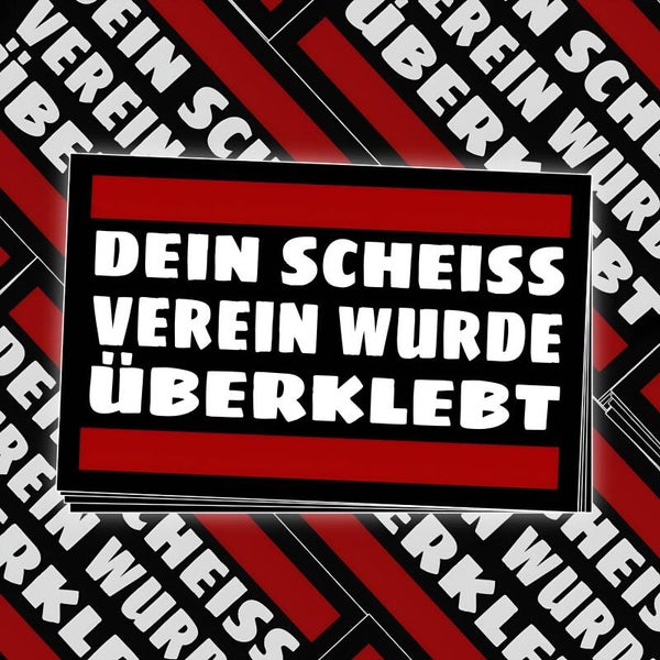 50 Überklebt Aufkleber 8,5cm x 5,5cm