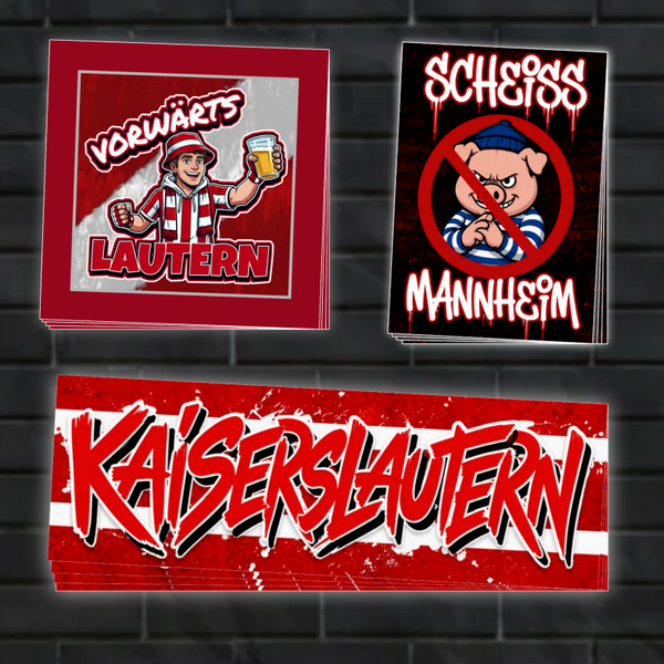 60 STK Kaiserslautern Aufkleber Mix