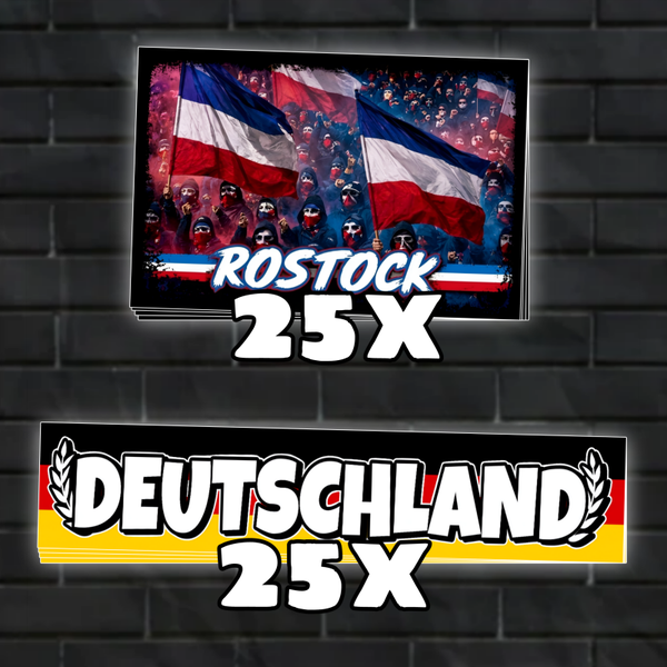 50 Stück Rostock Aufkleber Mix