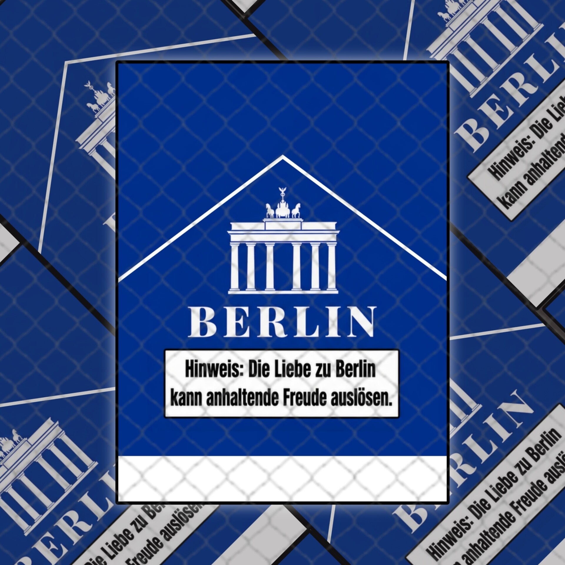 Digitales Berlin Sticker- & Zigarettenpackungs-Design | Stadtmotiv als Download
