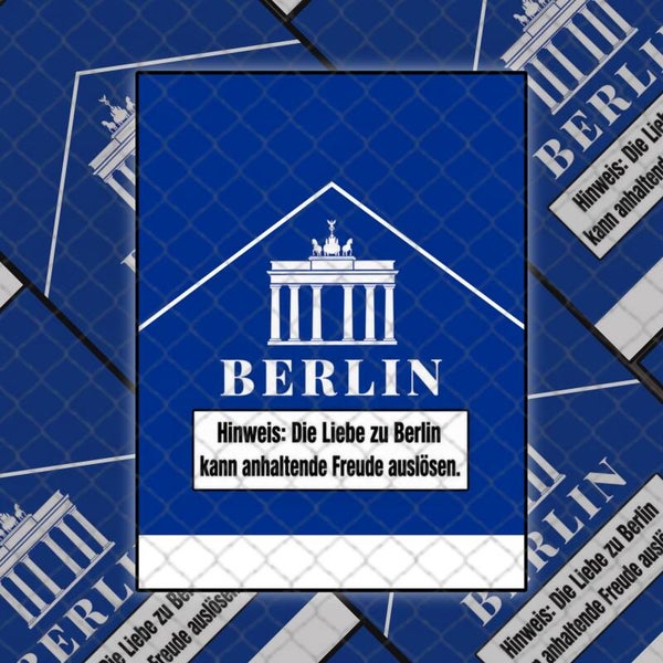 Digitales Berlin Sticker- & Zigarettenpackungs-Design | Stadtmotiv als Download