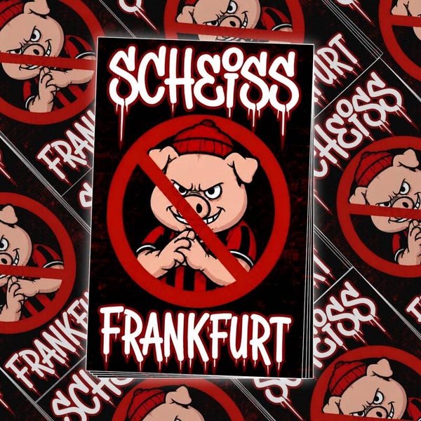 50 Anti Frankfurt Aufkleber 5,5cm x 8,5cm