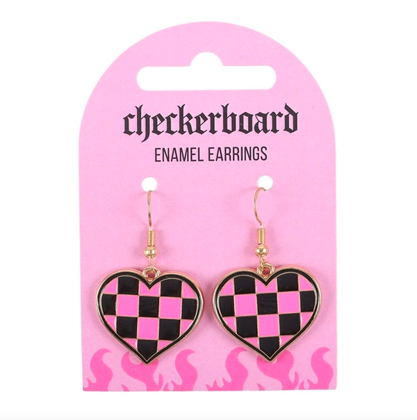 Checkerboard Heart earrings