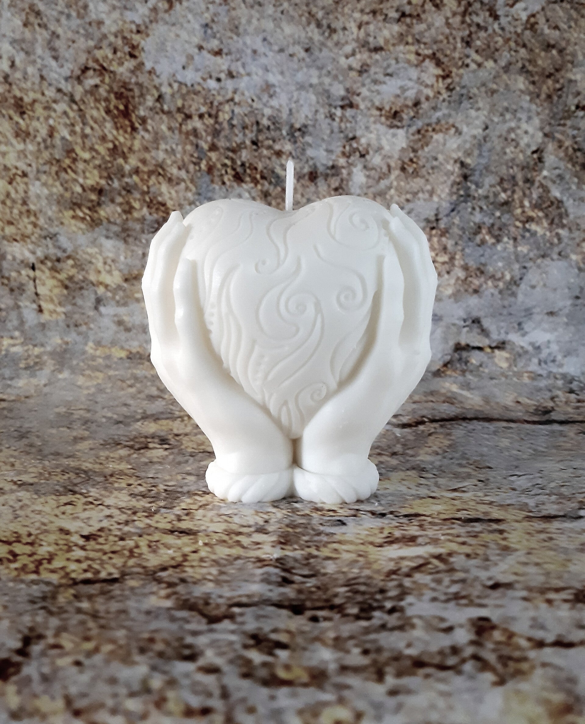 Hart in handen Kaars