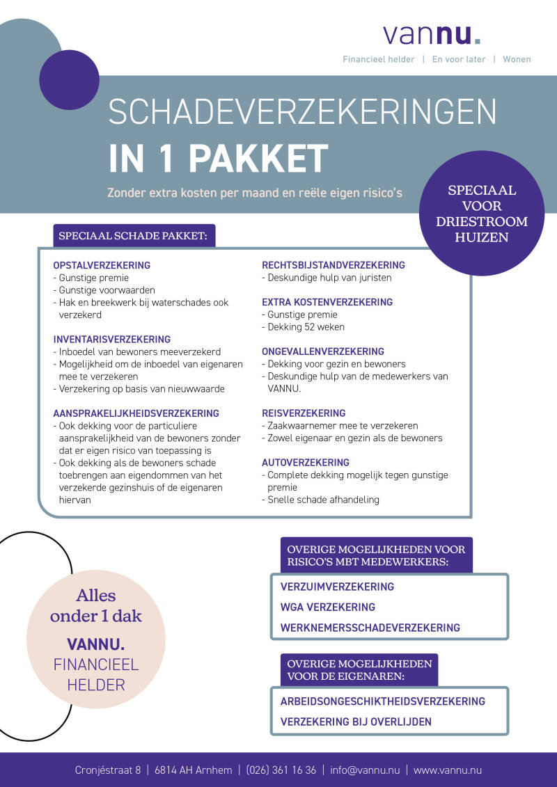 Informatiekaart voor VanNu. financieel helder