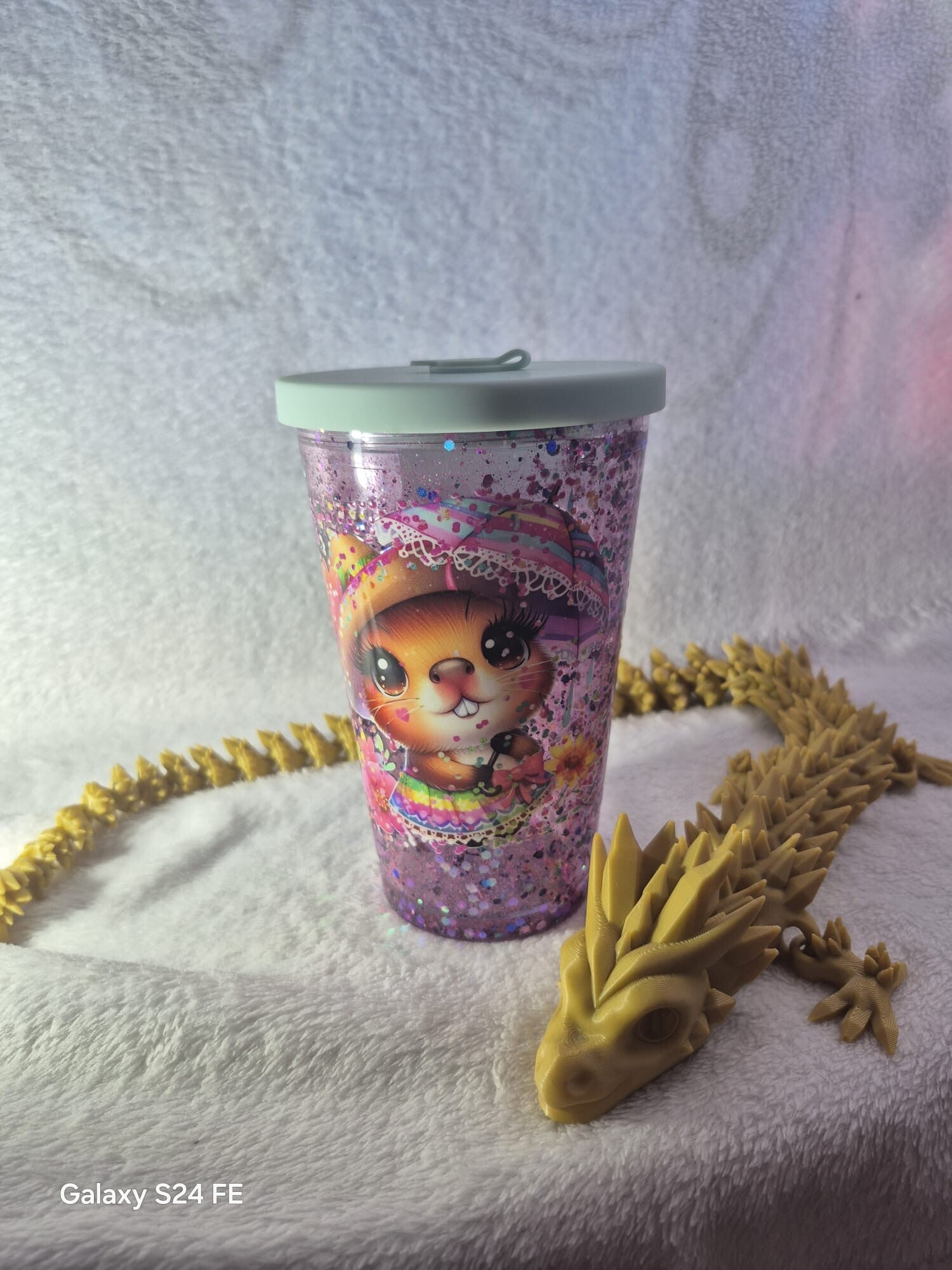 Pinker Bubble Tea Becher