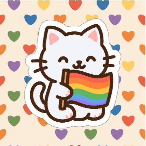 CAT WITH FLAG