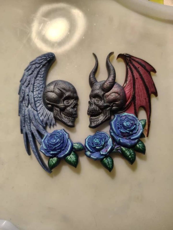 angel n devil with roses