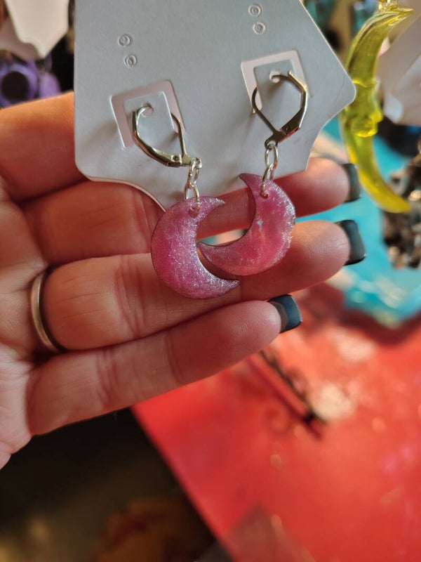 pink moon earrings