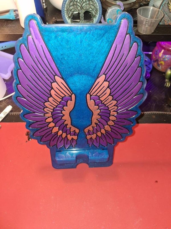resin angel wings phone holder