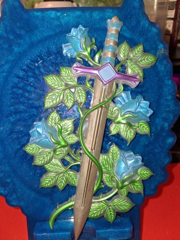 resin sword and roses