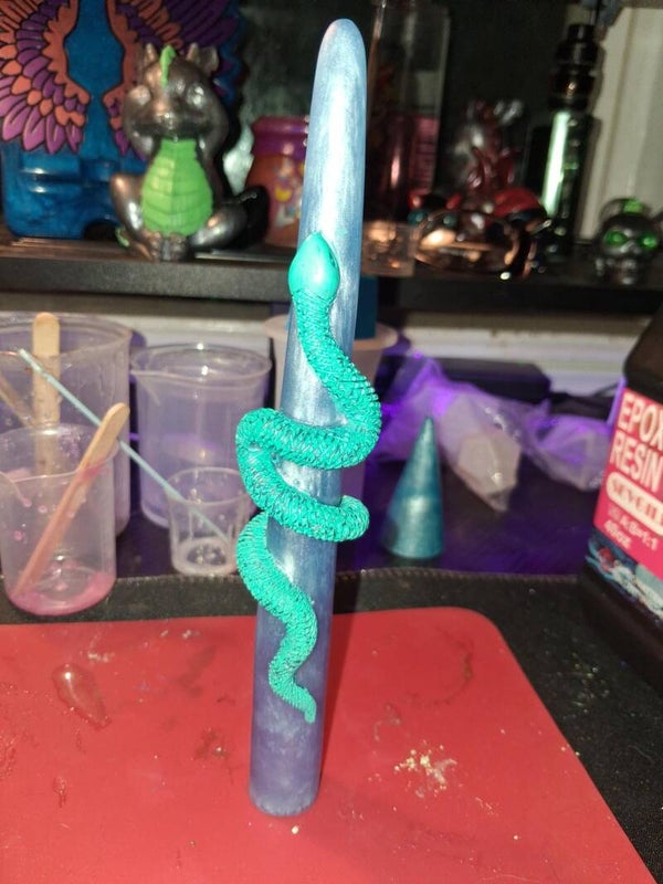 snake resin candle decoration piece