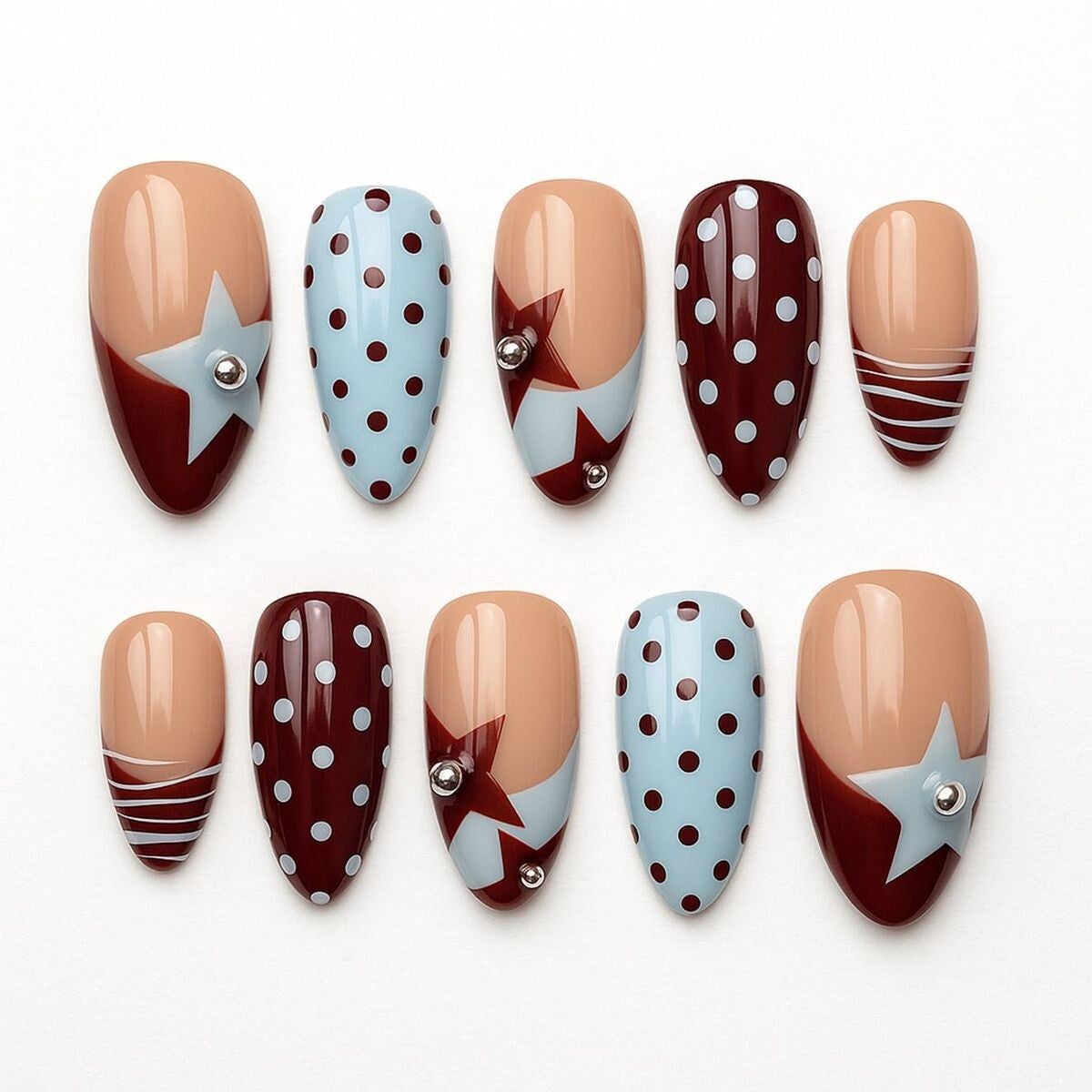 retro polka dot star