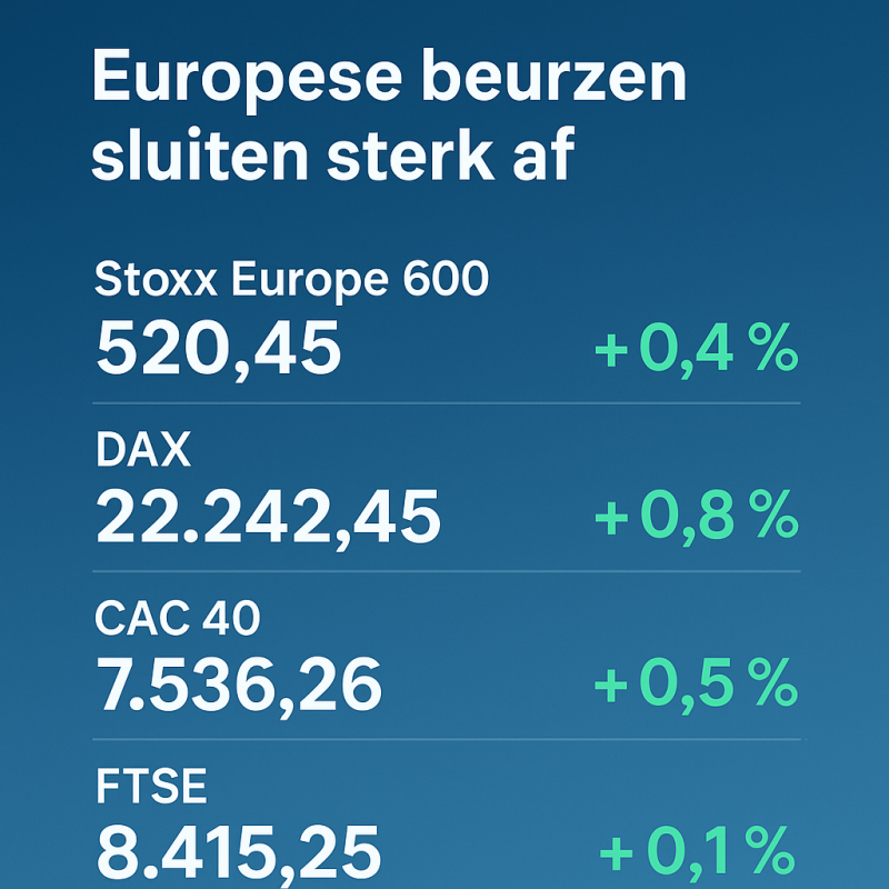 Europese beurzen in het groen