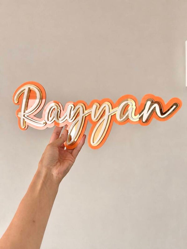 Fancy triple layer room sign-medium
