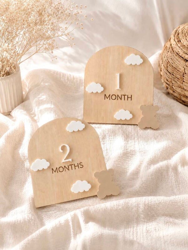Wooden and acrylic cloud and Teddy arch
