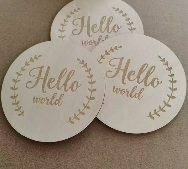 Hello world double leaf plaque