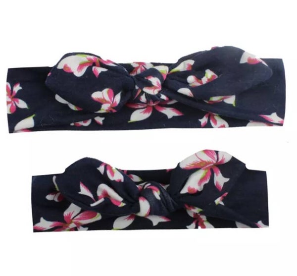 Navy mum and daughter headbands