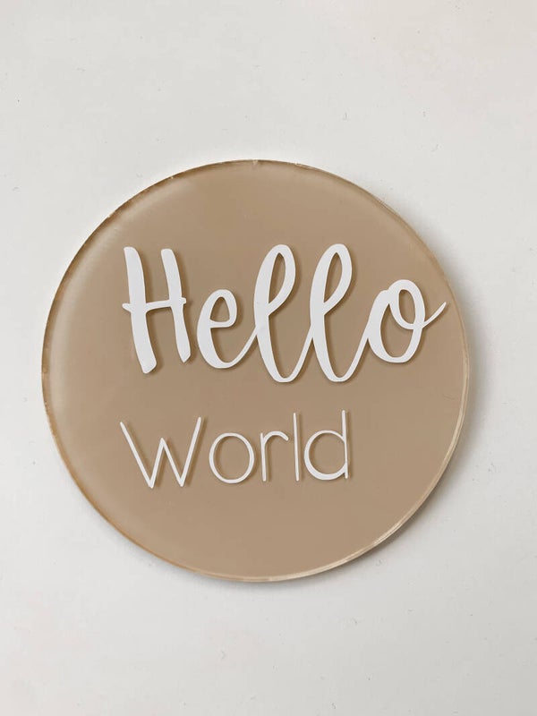 Choose your own colour hello world plaque
