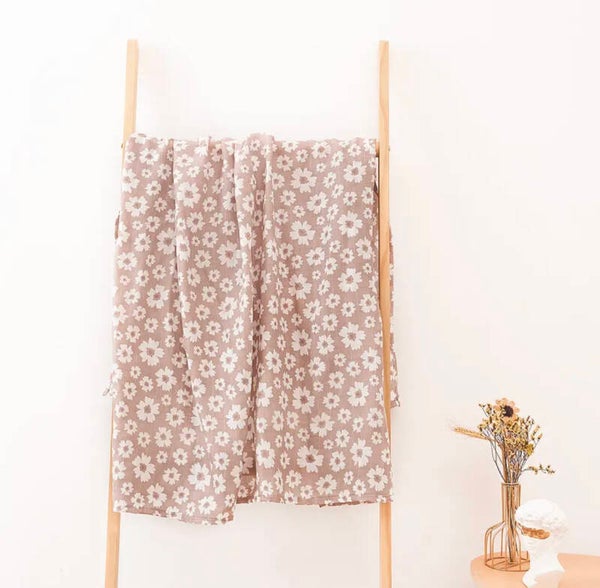 Taupe flower muslin
