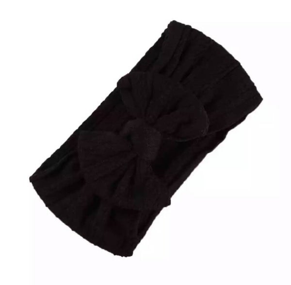 Black cable knit headband