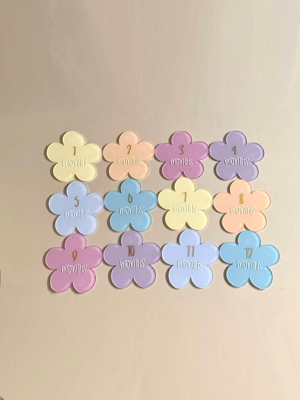 Pastel flower milestone set