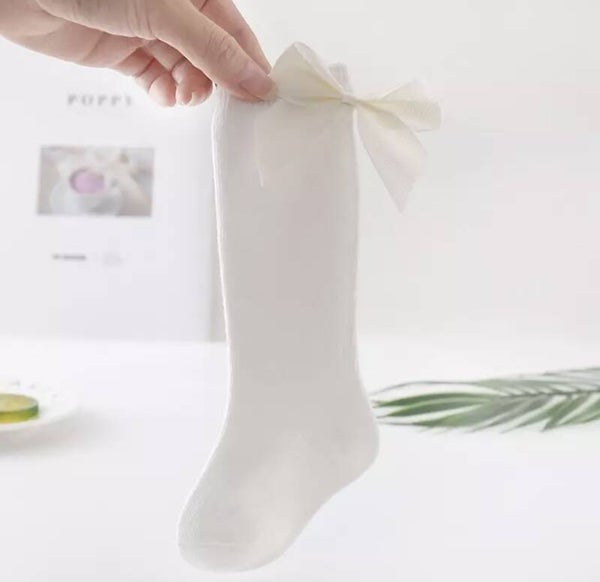 White socks with bow