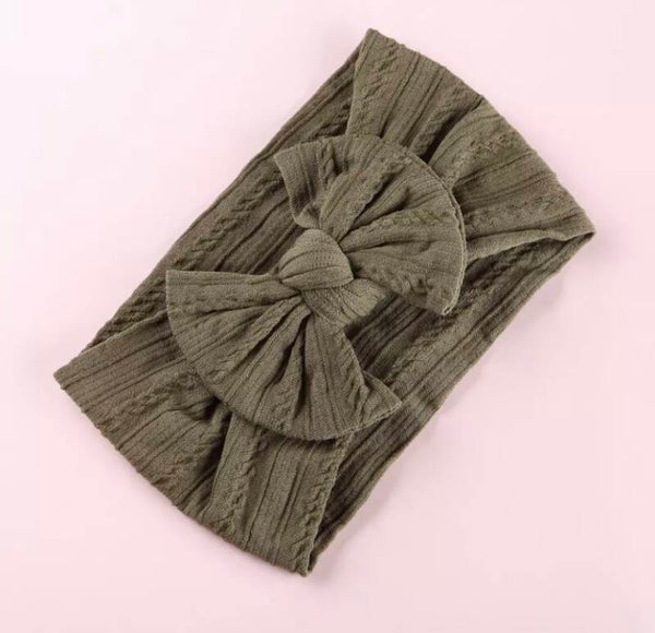 Khaki Cable Knit Headband