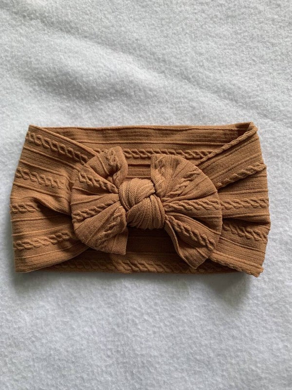 Biscoff cable knit headband