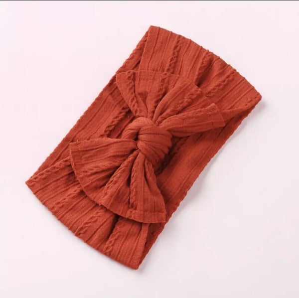 Orange cable knit headband