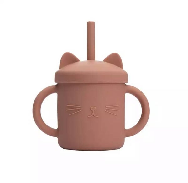 Deep orange sippy cup