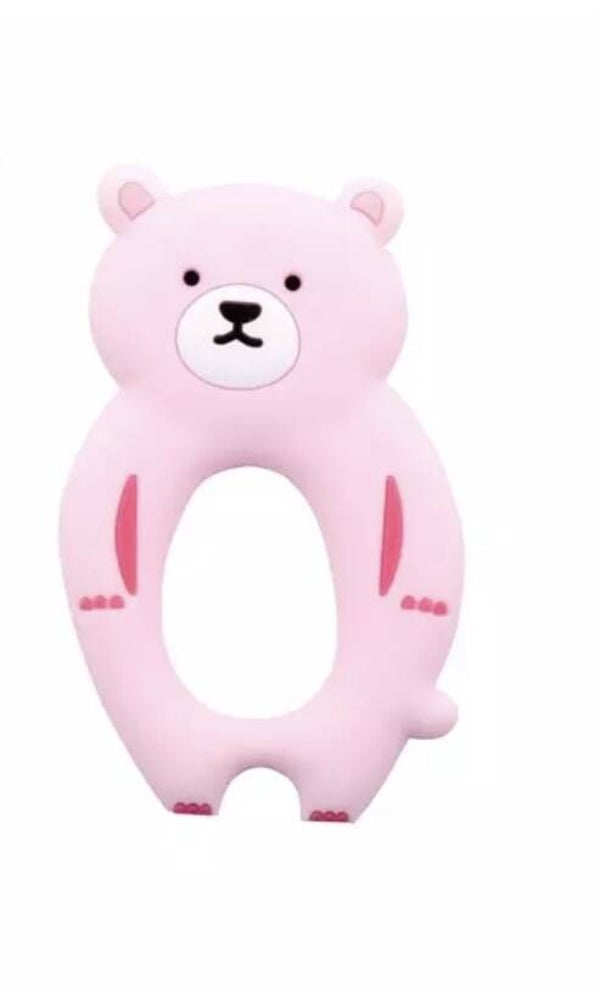 Pink bear teether