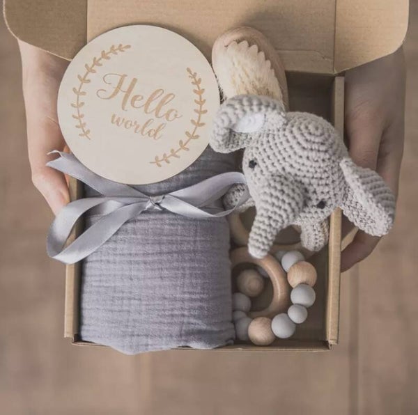 Grey baby gift box