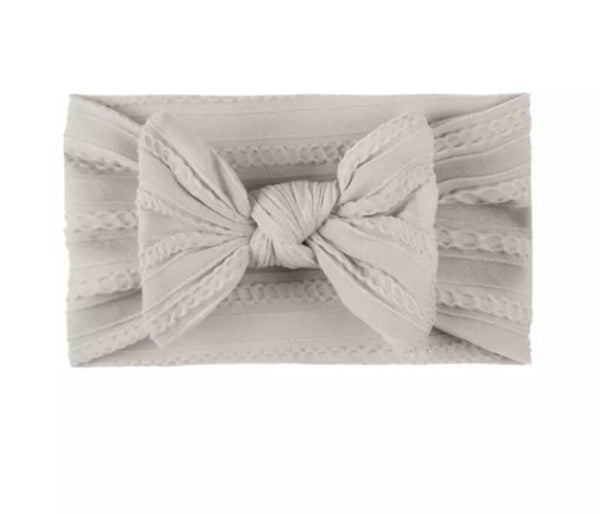 Grey cable knit headband